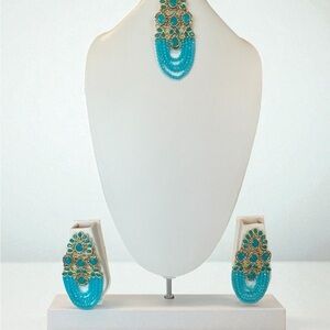 Indian Pakistani Earrings Set Jhumar Bridal Headpiece & Earring - No Necklace